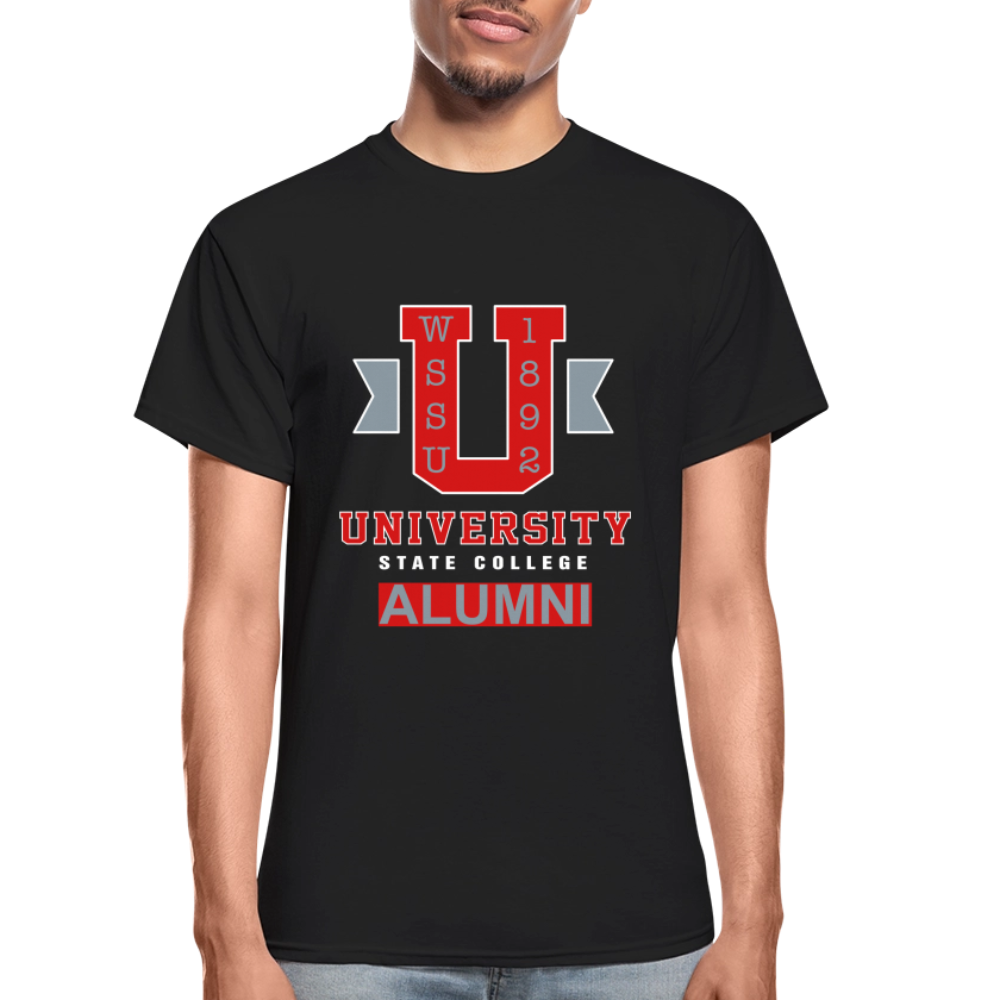 Ramily U State College Alumni Men's t-shirt by Gildan Printed in vinyl - black