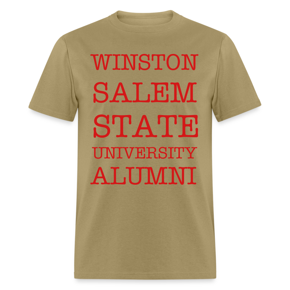WSSU Alumni Classic T-Shirt (Red Lettering) - khaki