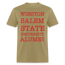 Load image into Gallery viewer, WSSU Alumni Classic T-Shirt (Red Lettering) - khaki