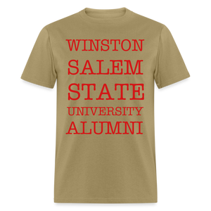 WSSU Alumni Classic T-Shirt (Red Lettering) - khaki