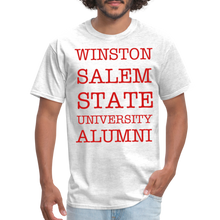 Load image into Gallery viewer, WSSU Alumni Classic T-Shirt (Red Lettering) - light heather gray