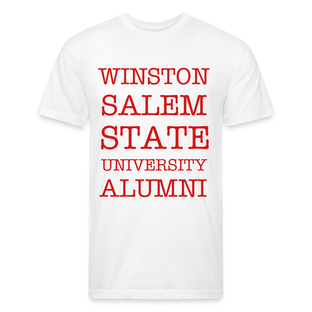 WSSU Alumni Fitted T-Shirt (Red Lettering) - white