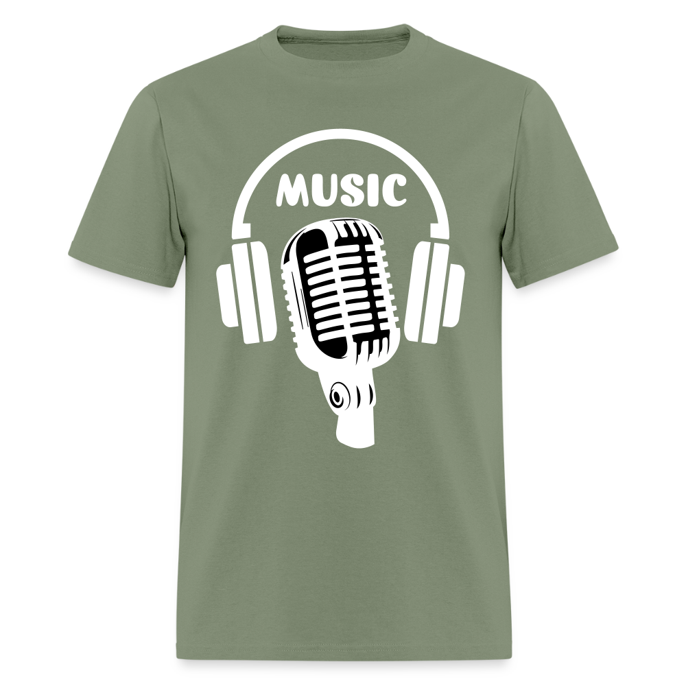 Music Is Me -  Classic T-Shirt Printed in vinyl - military green