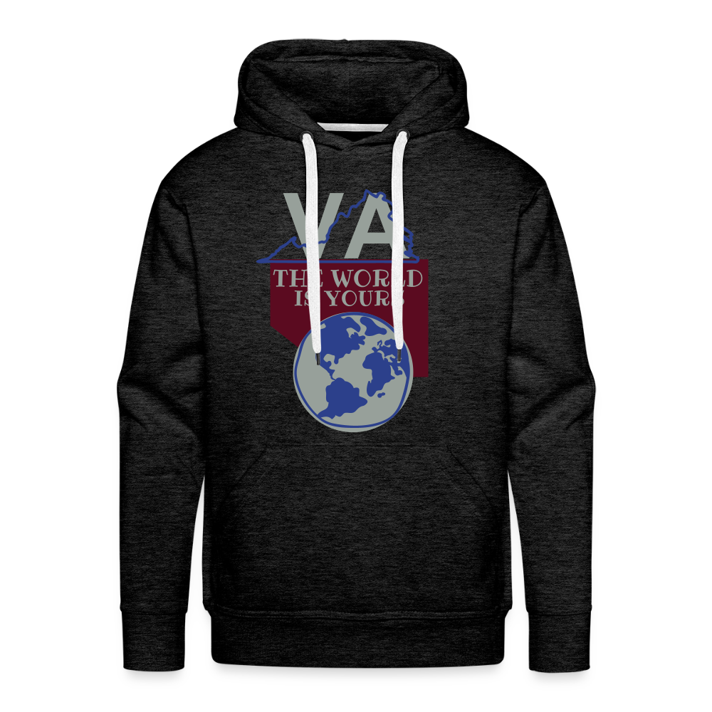 Virginia - The World Is Yours Premium Hoodie Printed in vinyl by Bear Minimal - charcoal grey