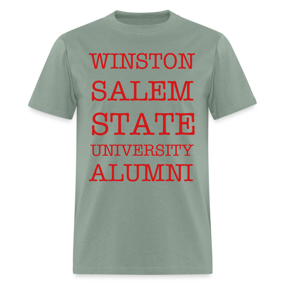 WSSU Alumni Classic T-Shirt (Red Lettering) - sage