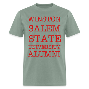 WSSU Alumni Classic T-Shirt (Red Lettering) - sage