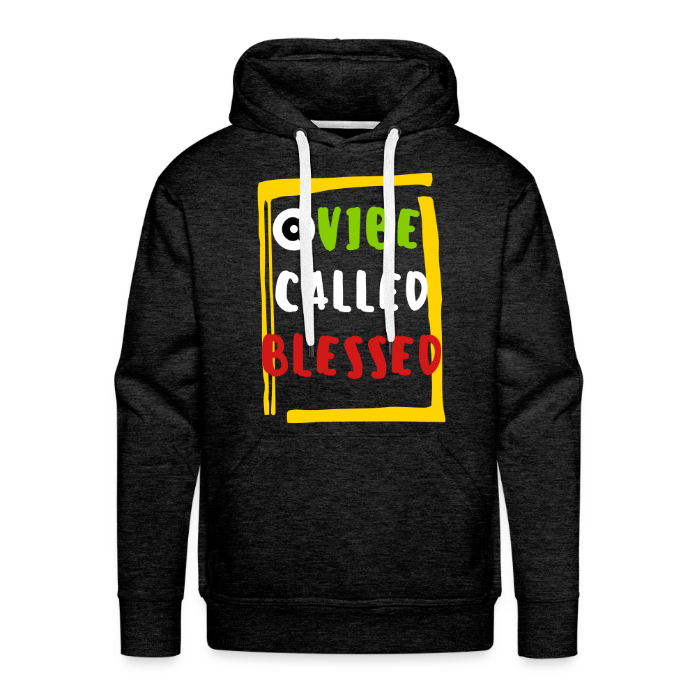 A Vibe Called Blessed Premium Flex Print Vinyl Hoodie  (smooth) - charcoal grey