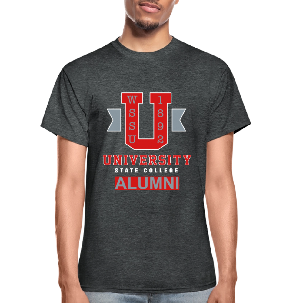 Ramily U State College Alumni Men's t-shirt by Gildan Printed in vinyl - deep heather