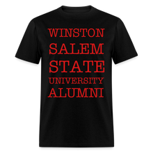 Load image into Gallery viewer, WSSU Alumni Classic T-Shirt (Red Lettering) - black