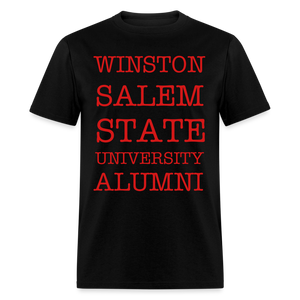 WSSU Alumni Classic T-Shirt (Red Lettering) - black