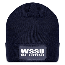 Load image into Gallery viewer, WSSU Alumni Patch Beanie - navy