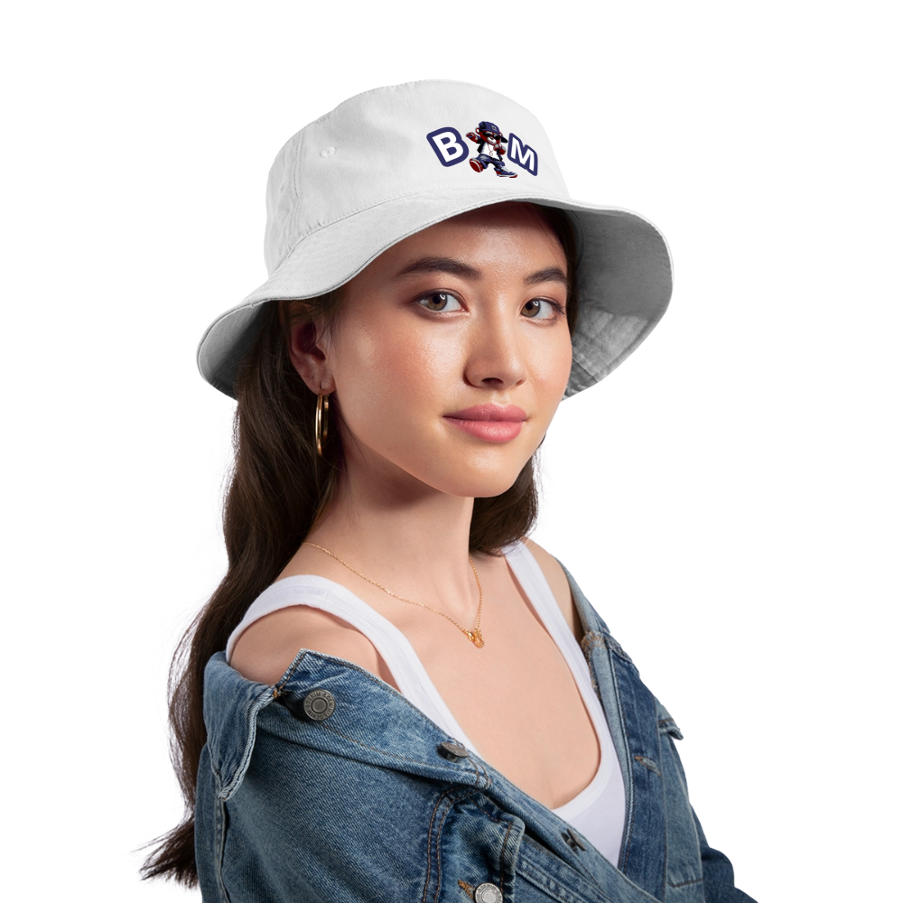 Bear Minimal Bucket Hat - white