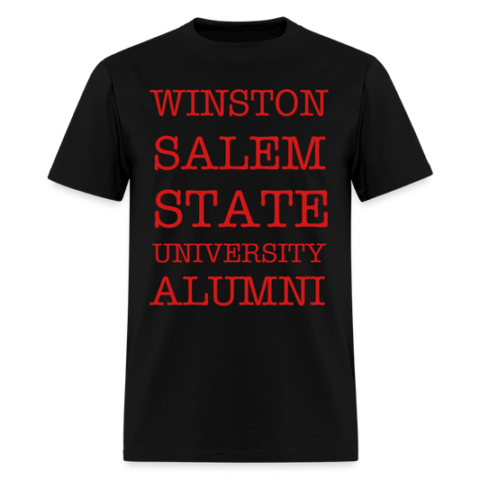 WSSU Alumni Classic T-Shirt (Red Lettering) Printed in vinyl - black