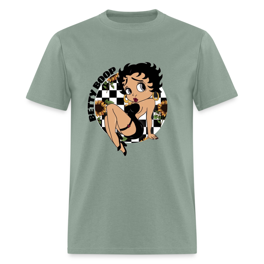 Betty Boop Checkered Classic T-Shirt - sage