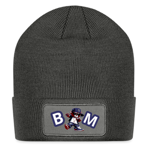 Bear Minimum Patch Beanie - charcoal grey