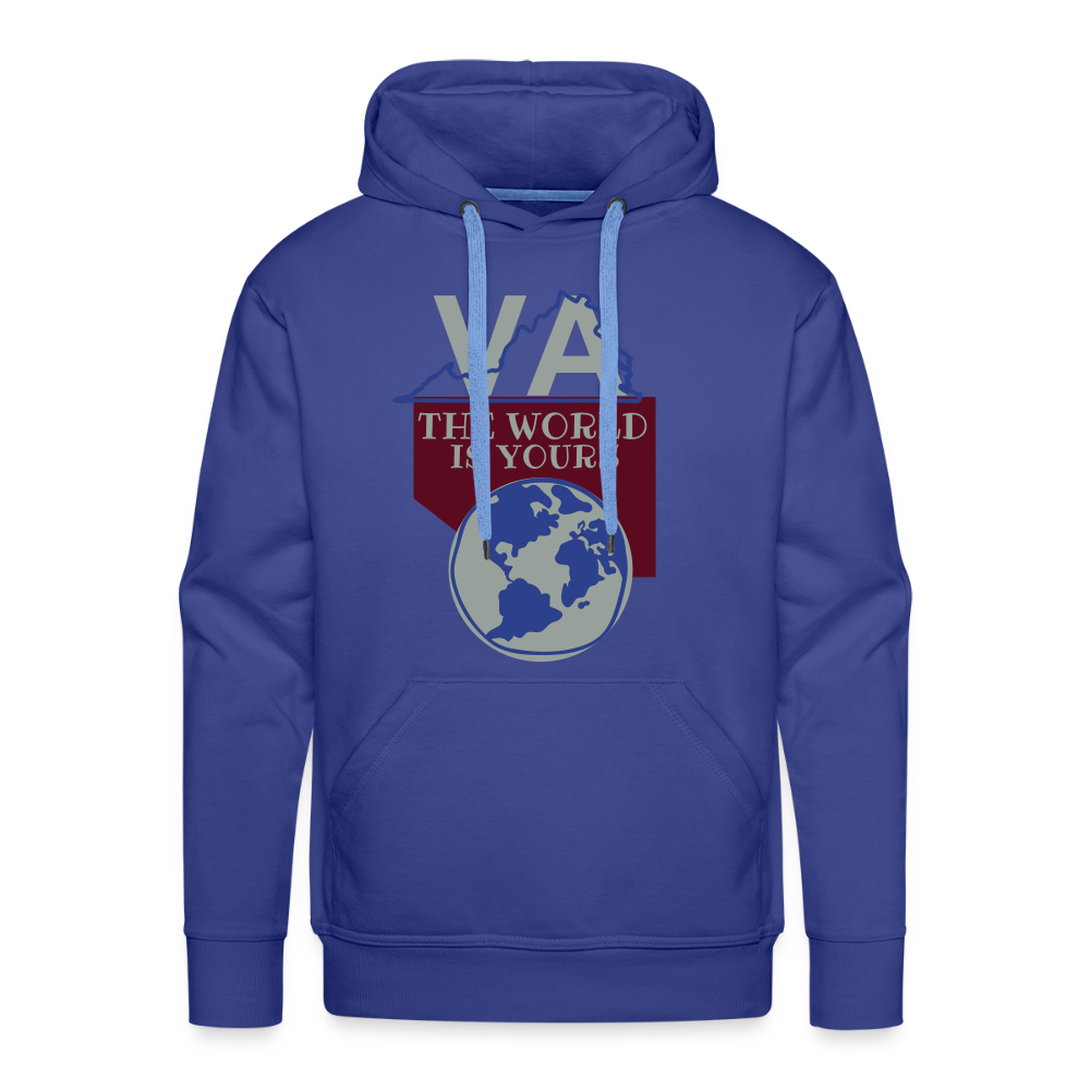 Virginia - The World Is Yours Premium Hoodie Printed in vinyl by Bear Minimal - royal blue