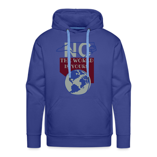 North Carolina - The World Is Yours Premium Hoodie by Bear Minimal  Printed in flex vinyl - royal blue