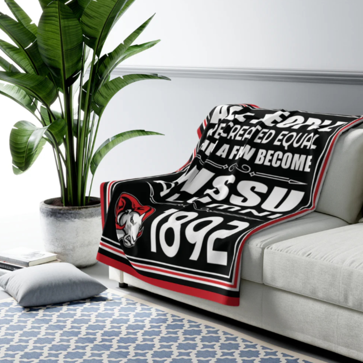 WSSU Alumni Sherpa Blanket – "All People Are Created Equal Then A Few Become WSSU Alumni 1892" Cozy Throw