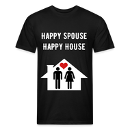 Happy Spouse Fitted Cotton/Poly T-Shirt by Next Level - black