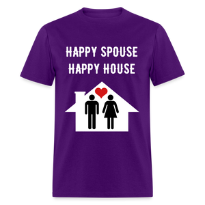 Happy Spouse Fitted Cotton/Classic T-Shirt - purple