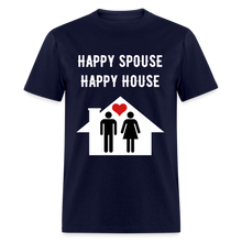 Load image into Gallery viewer, Happy Spouse Fitted Cotton/Classic T-Shirt - navy
