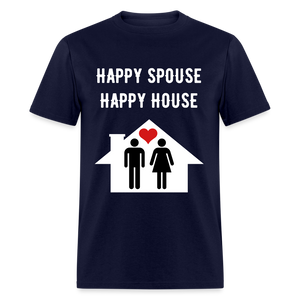 Happy Spouse Fitted Cotton/Classic T-Shirt - navy
