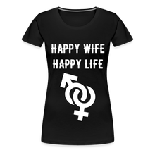Load image into Gallery viewer, Happy Wife Fitted Cotton/Poly T-Shirt by Next Level - black