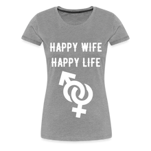 Load image into Gallery viewer, Happy Wife Fitted Cotton/Poly T-Shirt by Next Level - heather gray