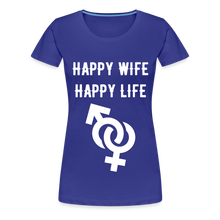 Load image into Gallery viewer, Happy Wife Fitted Cotton/Poly T-Shirt by Next Level - royal blue