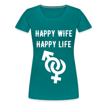 Load image into Gallery viewer, Happy Wife Fitted Cotton/Poly T-Shirt by Next Level - teal
