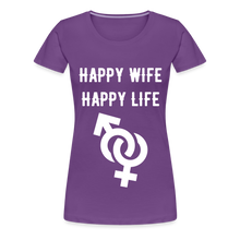 Load image into Gallery viewer, Happy Wife Fitted Cotton/Poly T-Shirt by Next Level - purple