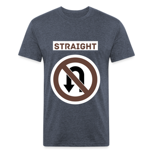 Straight Path Fitted Cotton/Poly T-Shirt by Next Level - heather navy