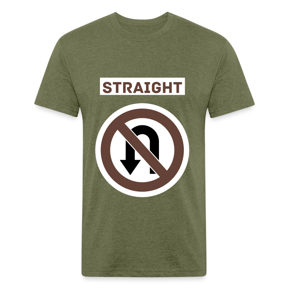 Straight Path Fitted Cotton/Poly T-Shirt by Next Level - heather military green
