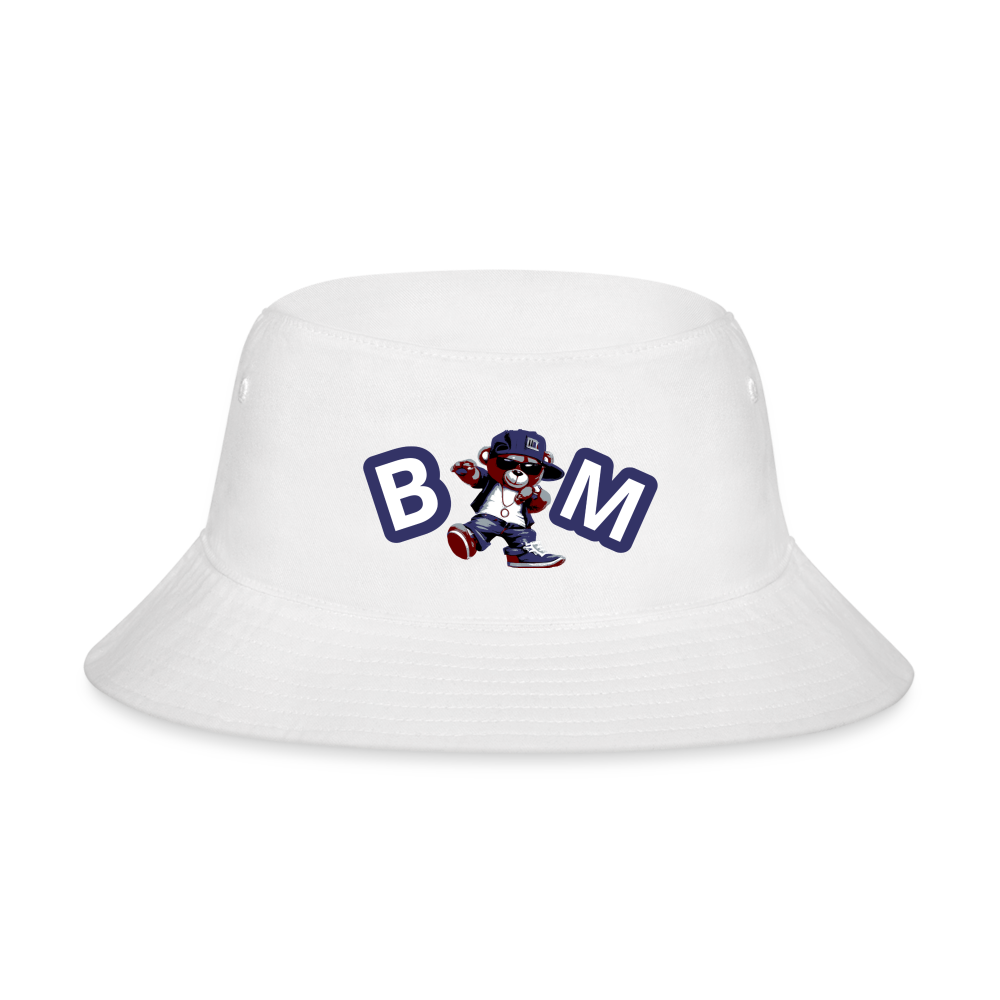 Bear Minimal Bucket Hat - white