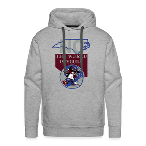 North Carolina - The World Is Yours Premium DTF Hoodie by Bear Minimal - heather grey