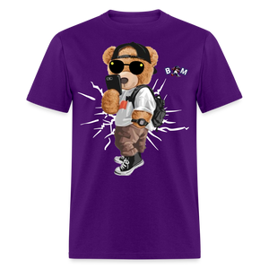 Cool Teddy Classic T-Shirt by Bear Minimal - purple