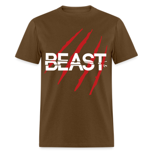 Beast Classic T-Shirt (Flock Print Velvety) - brown
