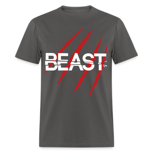Beast Classic T-Shirt (Flock Print Velvety) - charcoal