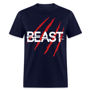 Beast Classic T-Shirt (Flock Print Velvety) - navy