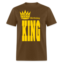 Load image into Gallery viewer, Birthday King Classic T-Shirt flex print smooth vinyl - brown