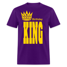 Load image into Gallery viewer, Birthday King Classic T-Shirt flex print smooth vinyl - purple