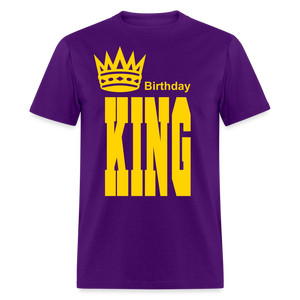 Birthday King Classic T-Shirt flex print smooth vinyl - purple