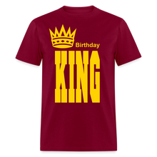 Load image into Gallery viewer, Birthday King Classic T-Shirt flex print smooth vinyl - burgundy