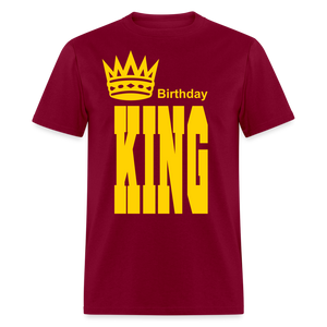 Birthday King Classic T-Shirt flex print smooth vinyl - burgundy