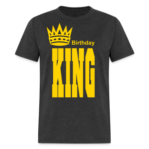 Birthday King Classic T-Shirt flex print smooth vinyl - heather black