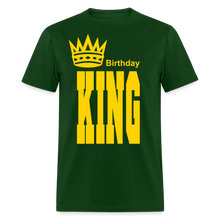 Load image into Gallery viewer, Birthday King Classic T-Shirt flex print smooth vinyl - forest green