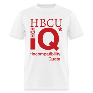 HBCU IQ Cotton Classic T-Shirt velvety raised flex vinyl - white