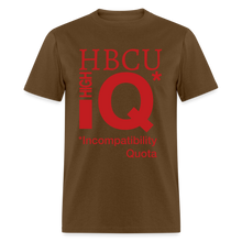 Load image into Gallery viewer, HBCU IQ Cotton Classic T-Shirt velvety raised flex vinyl - brown