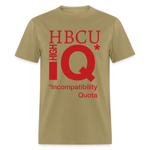 HBCU IQ Cotton Classic T-Shirt velvety raised flex vinyl - khaki