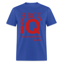 Load image into Gallery viewer, HBCU IQ Cotton Classic T-Shirt velvety raised flex vinyl - royal blue